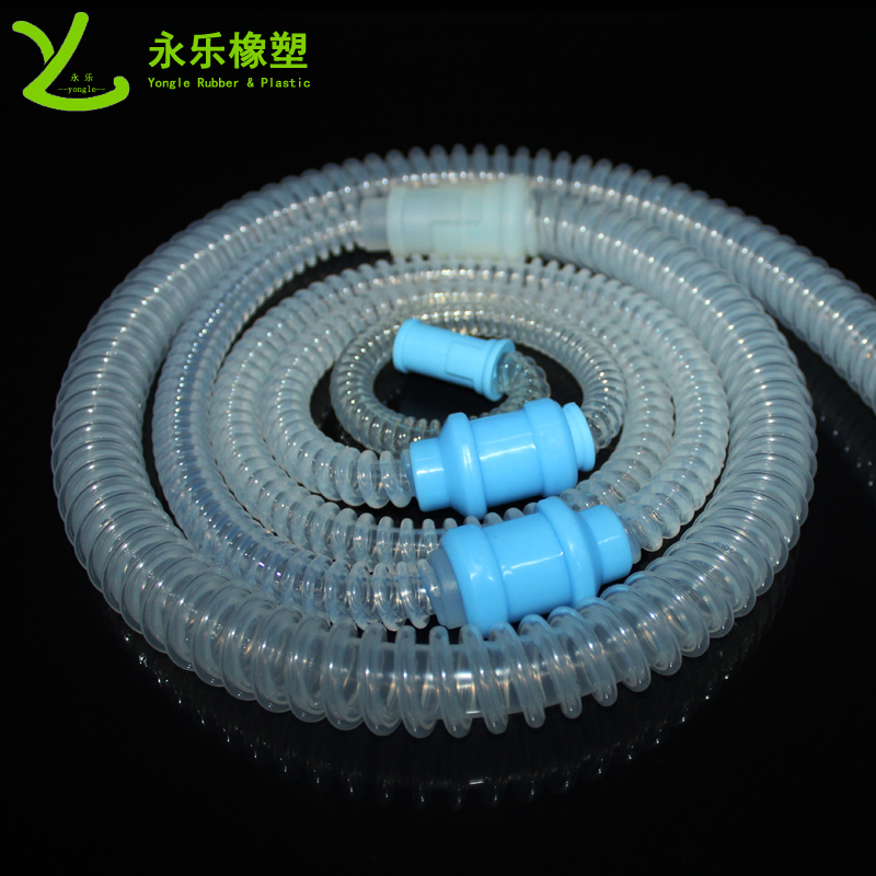 呼吸機硅膠波紋管，透明硅膠波紋管，擠出波紋硅膠管