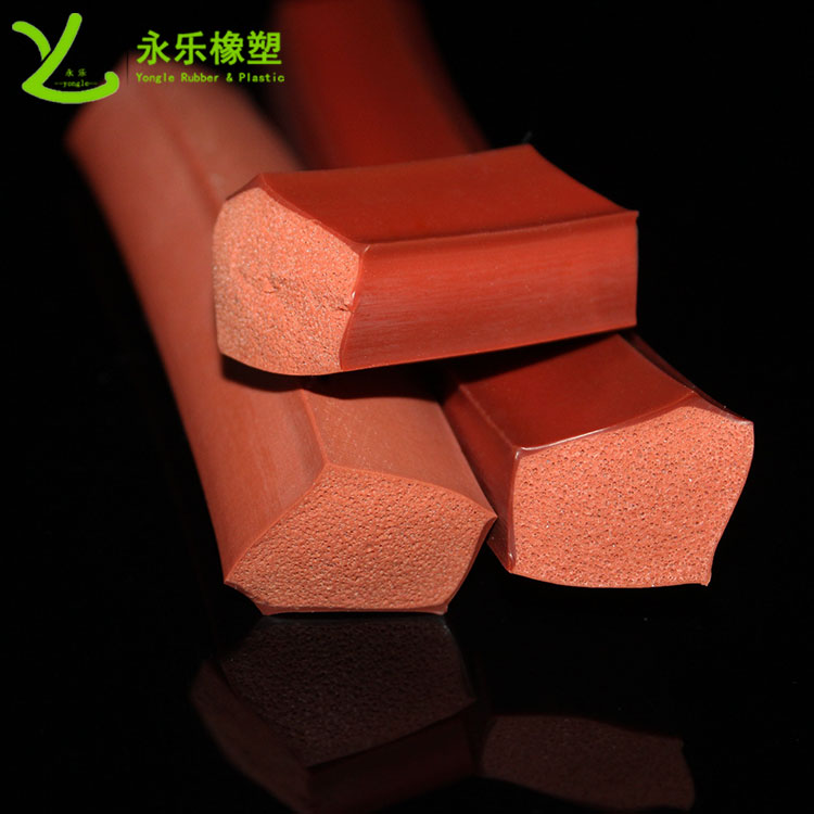 擠出復合發(fā)泡硅膠條，耐高溫復合發(fā)泡硅膠條，耐老化復合發(fā)泡硅膠條